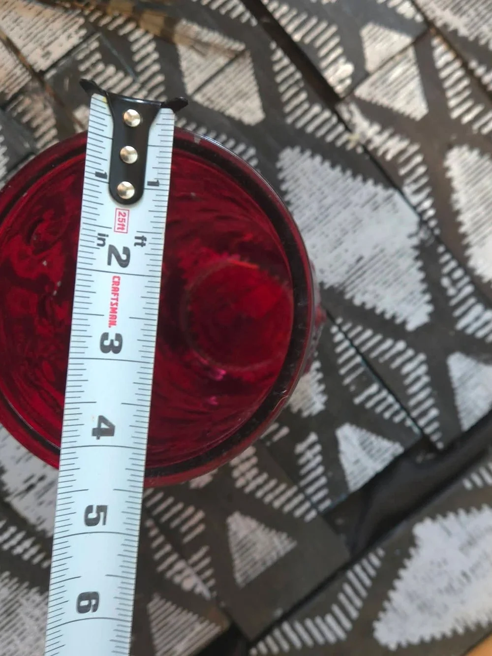 Decorative Red Glass Vase Floral Arrangement NOT Included